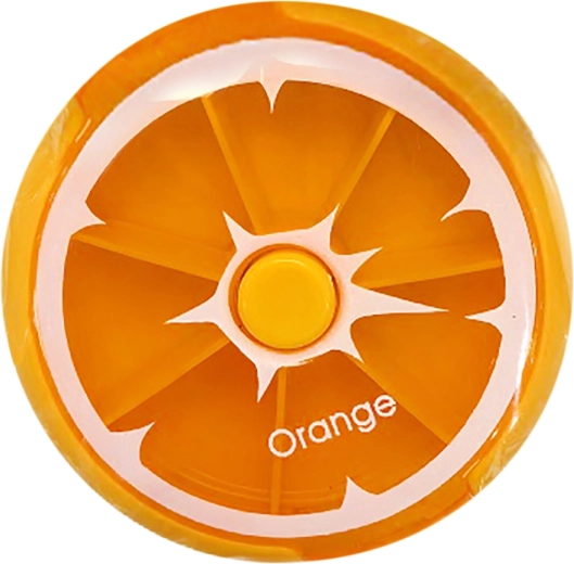 Ronde pillendoos met sinaasappelmotief 9 × 2,5 cm