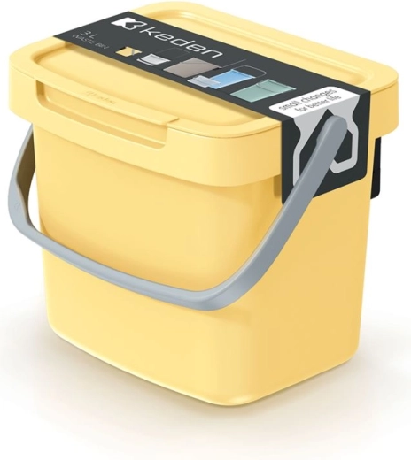 Prullenbak 3 l met lichtgeel deksel SYSTEMA Q COLLECT