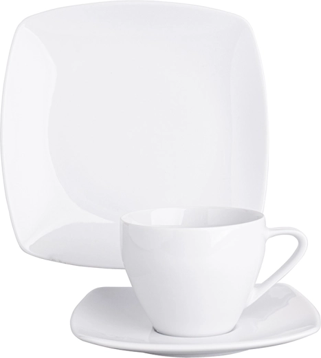 MariaPaula Moderna koffieservies voor 6 personen, 18-delig, wit, vierkant