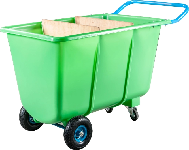 Vierwielige transportwagen met kunststof bak 400 l