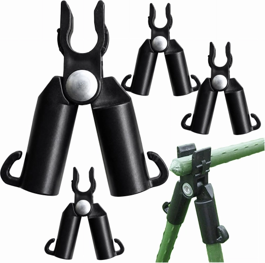 Hangende scharnierende drievoudige clip voor tuinsteunen 11 mm, 4 stuks