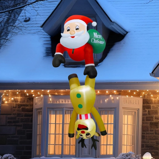 Opblaasbare Sint-Maarten met rendier 2,1 m met LED-verlichting