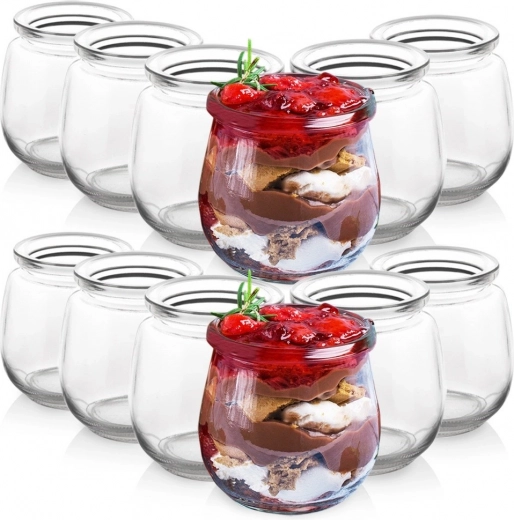 Glazen potjes voor yoghurt en desserts 130 ml – set van 12 stuks