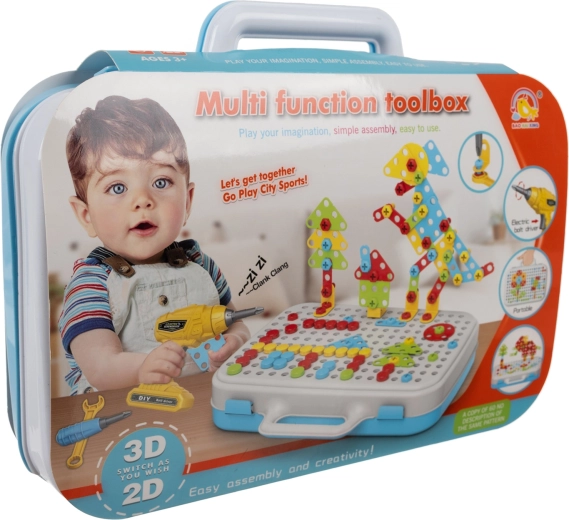Iso trade creatieve mozaïekset met kinder-schroevendraaier en boormachine (196 delen)