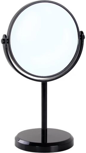 Tafel dubbelzijdige cosmeticaspiegel TORO 15 cm, zwart