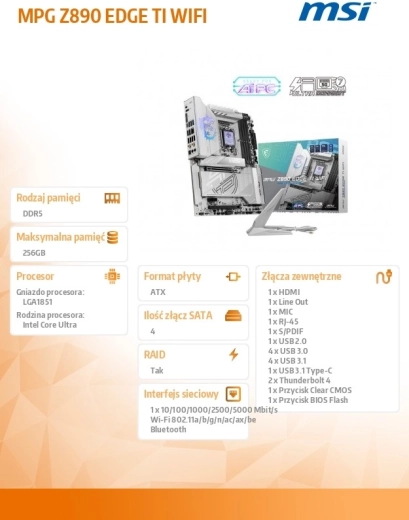 Gaming-moederbord MSI MPG Z890 EDGE TI WIFI