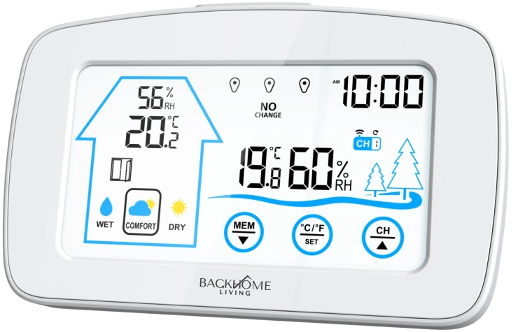 Draadloos weerstation op batterijen wit 15 × 2 × 9,5 cm - 1 stuk