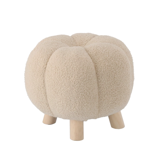 Decoratieve poef beige 32 × 30 cm