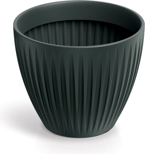 Kunststoffen bloempot Latia Round 30 cm antraciet