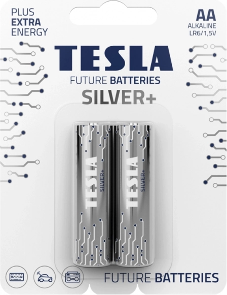 Alkalinebatterijen Tesla Silver+ LR6 AA 2 stuks