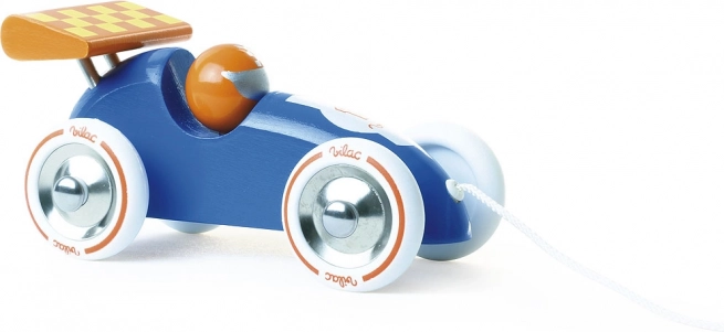 Vilac trek-raceauto blauw met oranje vleugel