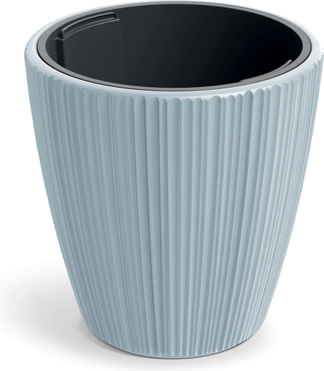 Bloempot ORO 47 cm lichtgrijs met verticale groeven
