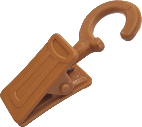 Klemmetjes voor gordijnen kunststof kersenhout, 10 stuks