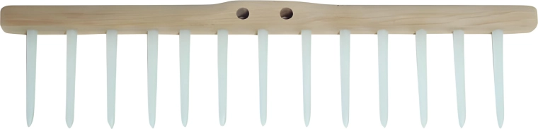 Houten harkenkam met 13 kunststof pennen, zonder steel