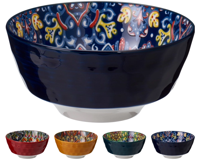 Porseleinen kom 780 ml met decoratieve patronen