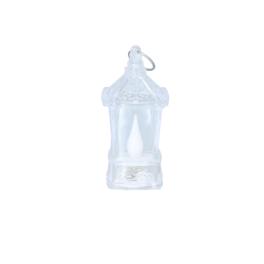 Mini LED-lampion transparant 3,5 × 9,5 cm