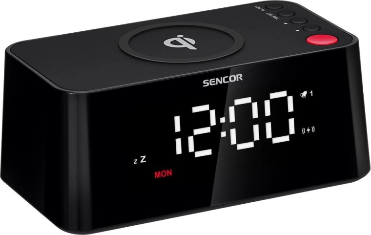 Sencor digitale wekker met draadloos Qi-opladen