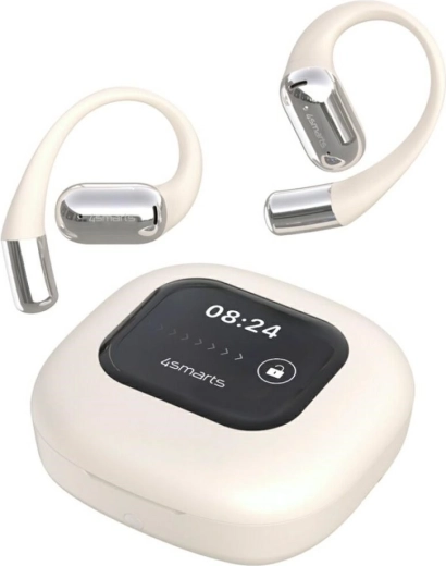 Bluetooth-oordopjes 4smarts SkyBuds OWS met touchdisplay en AI-vertaling – beige