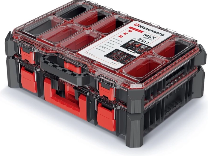 Set van kunststof organizers 54,3 × 39 × 20 cm – zwart