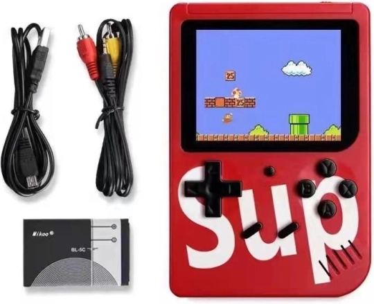 Draagbare SUP-spelconsole met 400 games – Rood