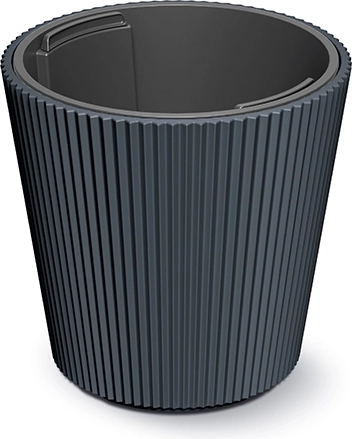 Bloempot Milly met binneninzet, diameter 17,6 cm, antraciet