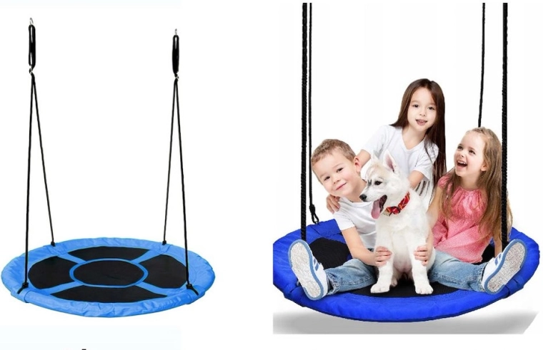 Schommelring inklapbaar blauw-zwart 102 cm