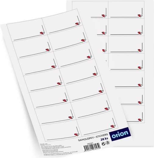 Zelfklevende etiketten voor weckpotten met hartmotief, 28 stuks