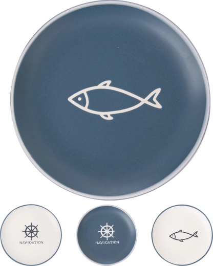 Keramisch ondiep bord Sea 26,5 cm – mix van motieven