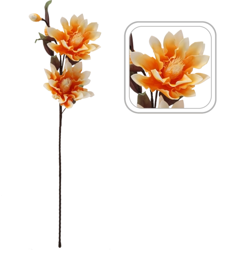 Decoratieve kunstbloem 111 cm oranje