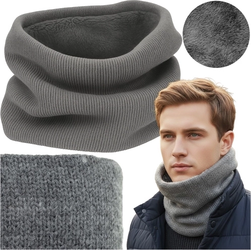 grijze nekwarmer TRIZAND – universele warme wintercol