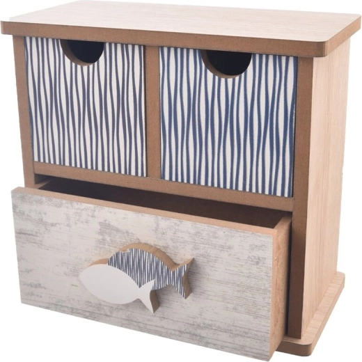 Houten organizer Beach met 3 lades