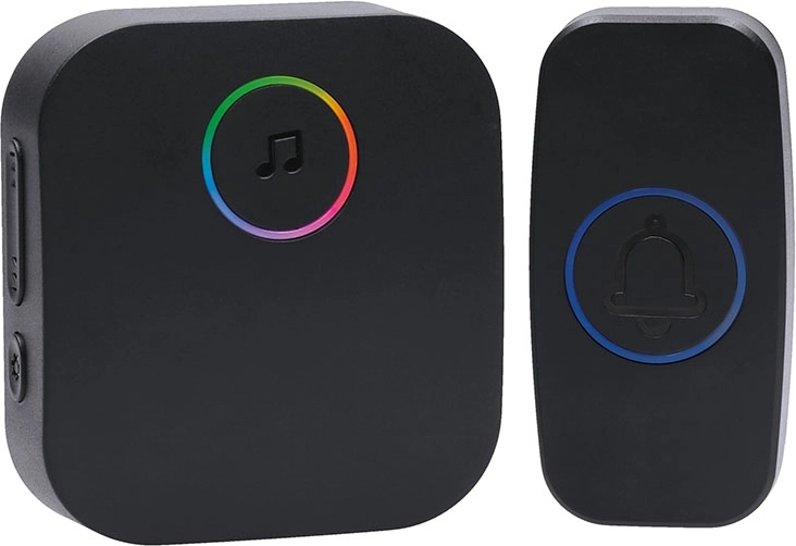 Solight draadloze deurbel voor in het stopcontact 180 m zwart met LED en learning code-functie