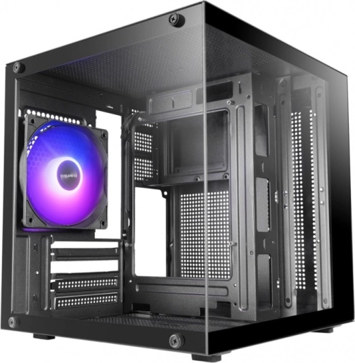Mars Gaming MC-CUBE microATX-behuizing zwart met ARGB-ventilator