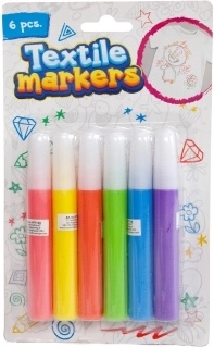 Textielstiften – set van 6 kleuren