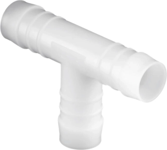Slangt-stuk 25 mm van POM met hoge chemische bestendigheid