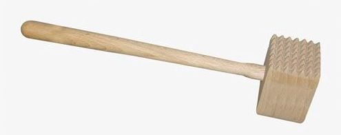 Dubbelzijdige houten vleeshamer 33 cm