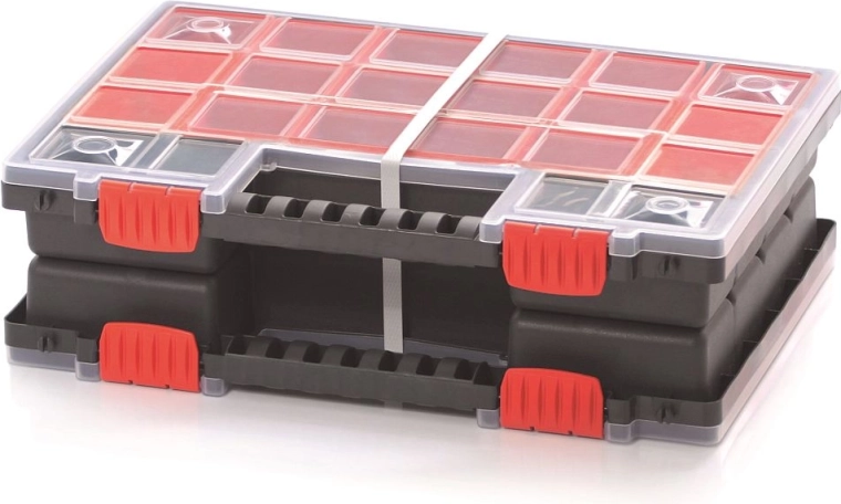 Kunststof organizer NORB Duo met transparant deksel