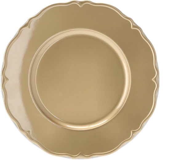 Decoratief gouden onderbord 33 cm met reliëfrand