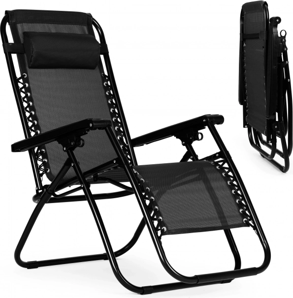 Tuinstoel met verstelbare rugleuning ZERO GRAVITY ModernHome - zwart