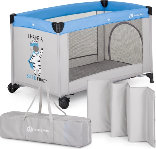 Reisbed PETITE&MARS Koot Zebra Super Power 120 × 60 cm
