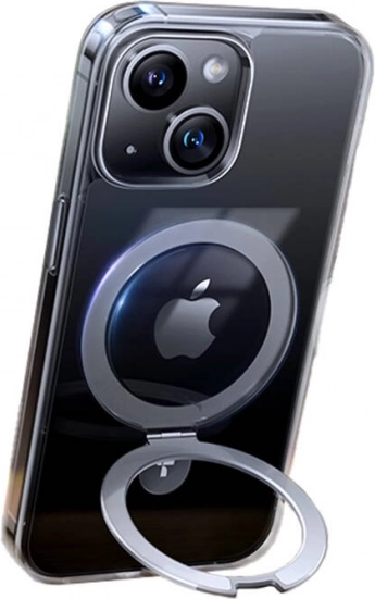 Torras doorzichtig magnetisch hoesje met standaard voor iPhone 15