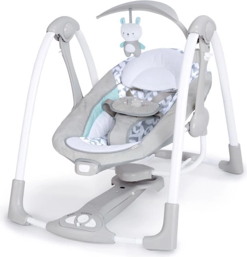Converteerbare babyschommel 2-in-1 met vibraties en melodieën Raylan INGENUITY, 0 m+ tot 9 kg