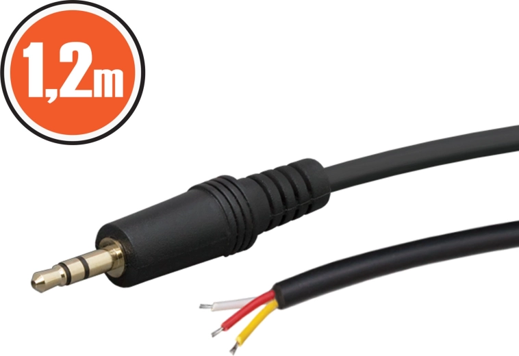 Audiokabel Jack 3,5 mm stereo, 1,2 m, zwart