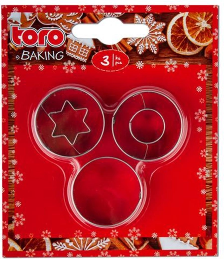 Koekjesuitstekers TORO – glad rondje, set van 3 stuks