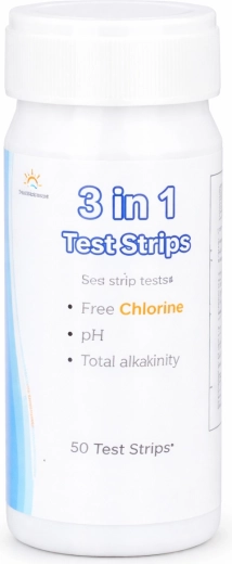 Teststrips voor zwembaden 3-in-1 – vrij chloor, pH en alkaliniteit (50 stuks)