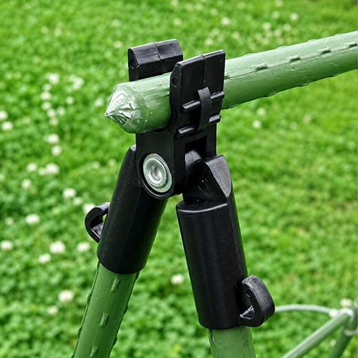 Hangende scharnierende drievoudige clip voor tuinsteunen 11 mm, 4 stuks