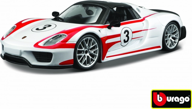Metalen automodel 1:24 Porsche 918 Weissach – wit