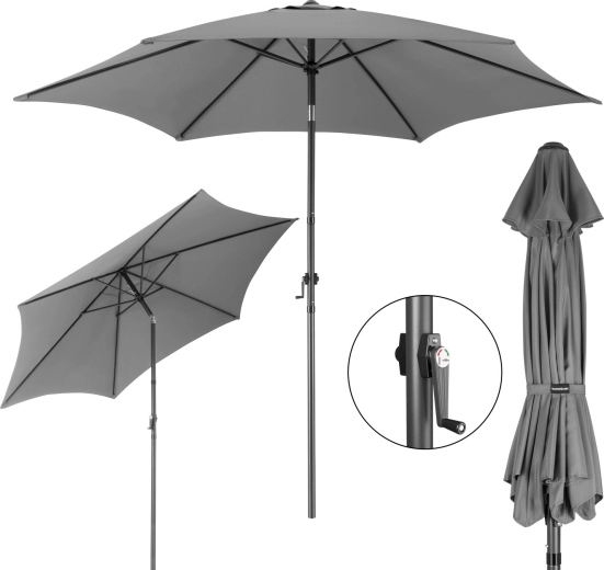 Opvouwbare tuinparasol Bauerkraft 300 cm grafiet 50UV