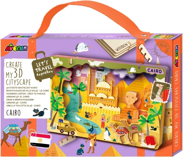Houten 3D-puzzel stedelijk panorama van Caïro AVENIR