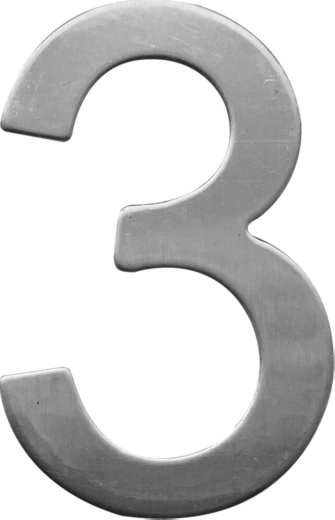 Huisnummer STAR 3 van roestvrij staal 75 mm